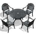 (Cushions In Random Colors)5-Piece Set Of Cast Aluminum Patio Furniture With Cushions