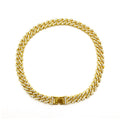 12mm Wide Single Row Simple Alloy With Diamond Cuban Link Chain